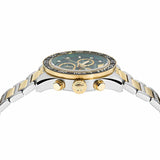 Buy Shop Versace Greca Dome Chronograph Green Dial Two Tone Steel Strap Watch for Men - VE6K00423 USA Online