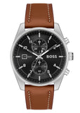 Buy Shop Hugo Boss Skytraveller Chronograph Black Dial Blue Leather Strap Watch for Men - 1514161 USA Online