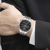 Buy Shop Hugo Boss Avery Chronograph Black Dial Silver Steel Strap Watch for Men - 1514157 USA Online