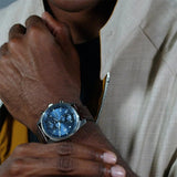 Buy Shop Hugo Boss Skytraveller Chronograph Blue Dial Brown Leather Strap Watch for Men - 1514194 USA Online