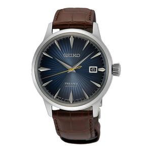 Buy Shop Seiko Cocktail Time Automatic Blue Dial Brown Leather Strap Watch for Men - SRPK15K1 USA Online