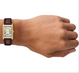 Buy Shop Emporio Armani Gino White Dial Brown Leather Strap Watch for Men - AR11665 USA Online