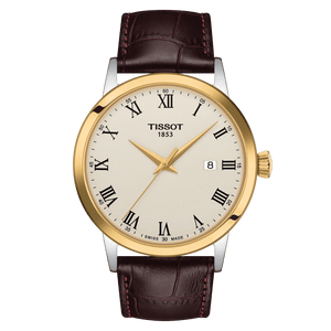 Buy Shop Tissot Classic Dream Ivory Dial Brown Leather Strap Watch for Men - T129.410.26.263.00 USA Online