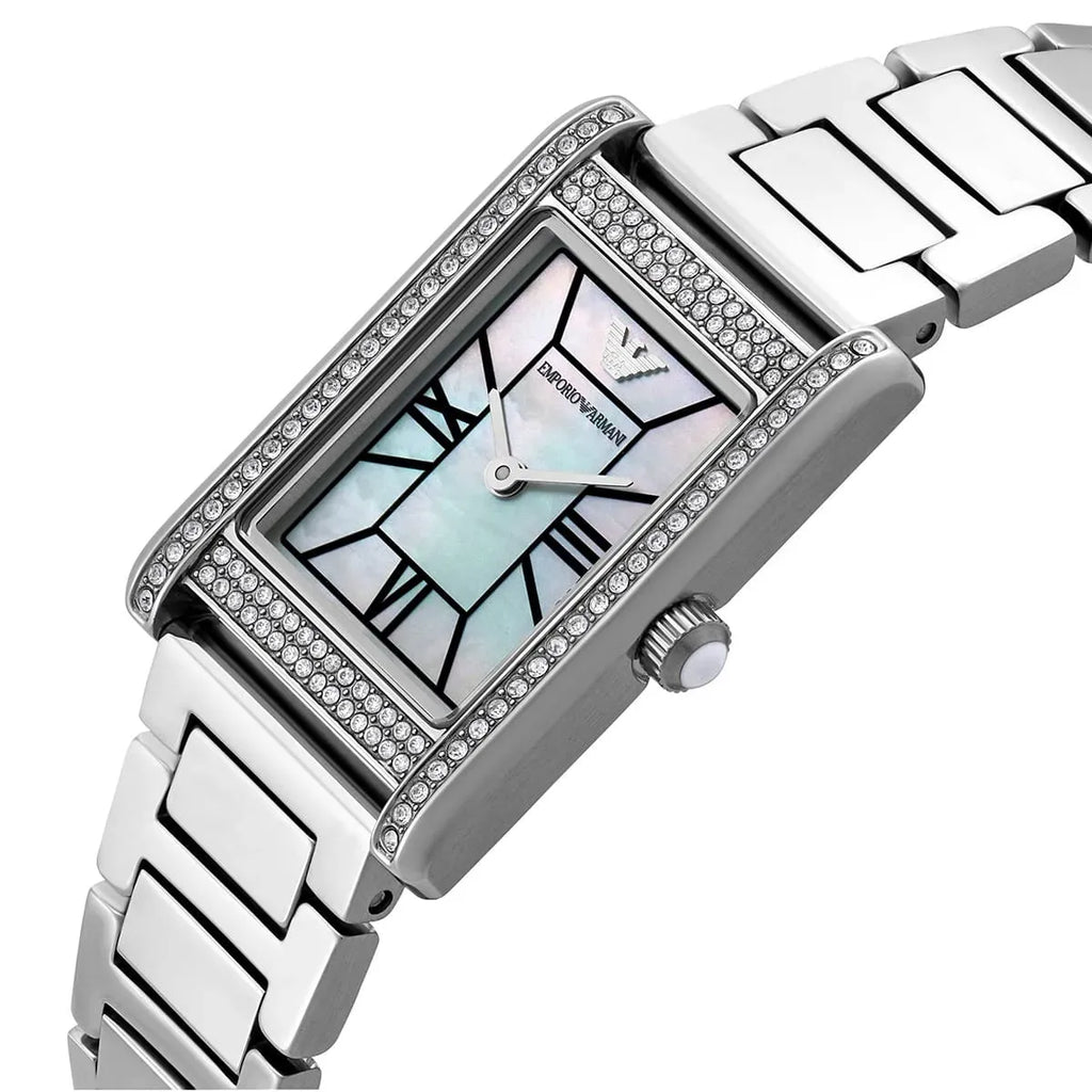 Buy Shop Emporio Armani Gino Mother of Pearl Dial Silver Steel Strap Watch for Men - AR11664 USA Online