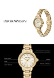 Buy Shop Emporio Armani Mia Crystals Gold Dial Gold Steel Strap Watch for Women - AR11609 USA Online