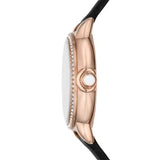 Buy Shop Emporio Armani Mia Mother of Pearl Dial Black Leather Strap Watch for Women - AR11598 USA Online