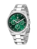 Buy Shop Maserati Competizione Chronograph Green Dial Silver Steel Strap Watch for Men - R8853100044 USA Online