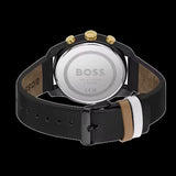 Buy Shop Hugo Boss Trace Chronograph Black Dial Black Leather Strap Watch for Men - 1514003 USA Online