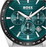 Buy Shop Hugo Boss Strike Chronograph Green Dial Silver Steel Strap Watch for Men - 1514241 USA Online