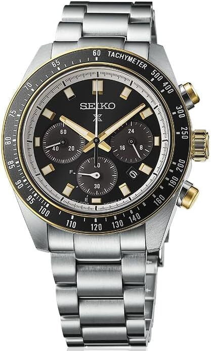 Buy Shop Seiko Prospex Speedtimer Solar Chronograph Black Dial Silver Steel Strap Watch for Men - SSC941 USA Online