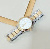 Buy Shop Tory Burch Collins White Dial Two Tone Steel Strap Watch for Women - TBW1306 USA Online