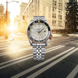 Buy Shop Seiko 5 GMT Sport Asia Exclusive Limited Edition Off White Dial Silver Steel Strap Watch for Men - SSK046K1 USA Online