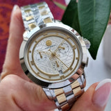 Buy Shop Tory Burch Classic Chronograph White Dial Two Tone Steel Strap Watch for Women - TBW1034 USA Online