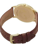 Buy Shop Emporio Armani Minimalist Quartz Gold Dial Brown Leather Strap Watch for Men - AR11610 USA Online