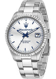 Buy Shop Maserati Competizione Silver Dial Silver Steel Strap Watch for Men - R8853100045 USA Online