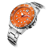 Buy Shop Citizen Mechanical Automatic Orange Dial Silver Steel Strap Watch for Men - NJ0128-80X USA Online