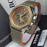 Buy Shop Hugo Boss Cloud Chronograph Olive Green Dial Green Leather Strap Watch for Men - 1514018 USA Online