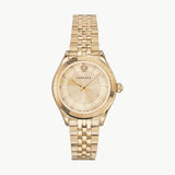 Buy Shop Versace Virtus Quartz Gold Dial Gold Steel Strap Watch for Women - VEHU00720 USA Online
