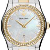 Buy Shop Emporio Armani Federica Mother of Pearl Dial Two Tone Steel Strap Watch for Women - AR11559 USA Online