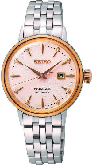 Buy Shop Seiko Presage Cocktail Time Automatic Diamonds White Dial Silver Steel Strap Watch for Women - SRE012J1 USA Online