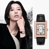 Buy Shop Emporio Armani Genni Silver Dial Black Leather Strap Watch for Women - AR11624 USA Online