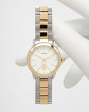 Buy Shop Tory Burch Collins White Dial Two Tone Steel Strap Watch for Women - TBW1306 USA Online
