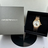 Buy Shop Emporio Armani Mia Meccanico Mother of Pearl Dial Rose Gold Steel Strap Watch for Women - AR60072 USA Online