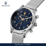 Buy Shop Maserati Epoca Limited Edition Chronograph Blue Dial Silver Mesh Strap Watch for Men - R8873618022 USA Online