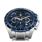 Buy Shop Maserati Traguardo Limited Edition Chronograph Blue Dial Silver Steel Strap Watch for Men - R8873612052 USA Online