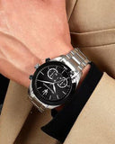 Buy Shop Maserati Traguardo Chronograph Limited Edition Black Dial Silver Steel Strap Watch for Men - R8873612062 USA Online