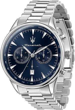Buy Shop Maserati Tradizione Chronograph Blue Dial Silver Steel Strap Watch for Men - R8873646005 USA Online