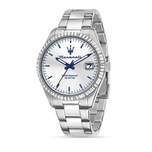 Buy Shop Maserati Competizione Silver Dial Silver Steel Strap Watch for Men - R8853100045 USA Online