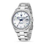Buy Shop Maserati Competizione Silver Dial Silver Steel Strap Watch for Men - R8853100045 USA Online