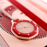 Buy Shop Swatch Royal Pop Pink Dial Pink Leather Strap Watch for Women - Otto Rosso USA Online