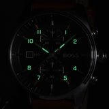 Buy Shop Hugo Boss Skytraveller Chronograph Black Dial Blue Leather Strap Watch for Men - 1514161 USA Online