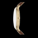Buy Shop Emporio Armani Minimalist Quartz Gold Dial Brown Leather Strap Watch for Men - AR11610 USA Online