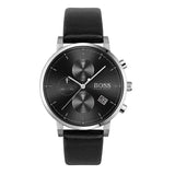 Buy Shop Hugo Boss Integrity Chronograph Black Dial Black Leather Strap Watch for Men - 1513777 USA Online
