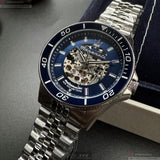 Buy Shop Maserati SFIDA Skeleton Automatic Blue Dial Silver Steel Strap Watch for Men - R8823140011 USA Online