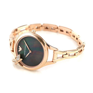 Buy Shop Emporio Armani Aurora Mother of Pearl Grey Dial Rose Gold Steel Strap Watch for Women - AR11139 USA Online