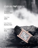 Buy Shop Emporio Armani Genni Silver Dial Black Leather Strap Watch for Women - AR11624 USA Online