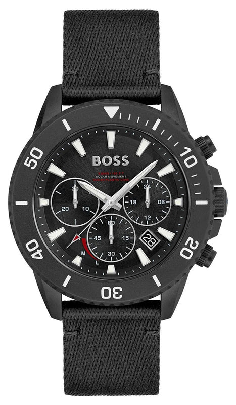 Buy Shop Hugo Boss Admiral Chronograph Black Dial Black Nylon Strap Watch for Men - 1513918 USA Online