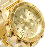 Nixon 51-30 Chronograph Gold Dial Gold Steel Strap Watch for Men - A083-502