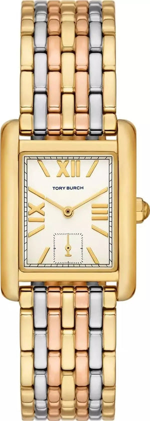 Buy Shop Tory Burch Eleanor White Dial Tri Tone Steel Strap Watch for Women - TBW1078 USA Online