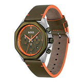 Buy Shop Hugo Boss Cloud Chronograph Olive Green Dial Green Leather Strap Watch for Men - 1514018 USA Online
