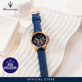 Buy Shop Maserati Successo Chronograph Blue Dial Blue Silicone Strap Watch for Men - R8871621034 USA Online
