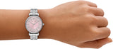 Buy Shop Emporio Armani Gianni T-Bar Pink Dial Silver Steel Strap Watch for Women - AR11686 USA Online