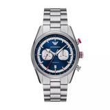 Buy Shop Emporio Armani Racer Chronograph Blue Dial Silver Steel Strap Watch for Men - AR11676 USA Online
