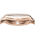 Buy Shop Emporio Armani Mia Meccanico Mother of Pearl Dial Rose Gold Steel Strap Watch for Women - AR60072 USA Online