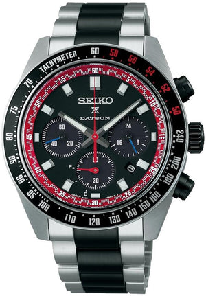 Buy Shop Seiko Prospex Speedtimer Solar Chronograph Datsun 240Z Collaboration Limited Edition Red Dial Two Tone Steel Strap Watch for Men - SBDL123 USA Online