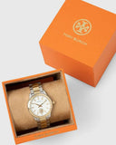 Buy Shop Tory Burch Collins White Dial Two Tone Steel Strap Watch for Women - TBW1306 USA Online